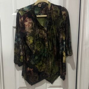 Cocomo Dark Floral Women's Blouse